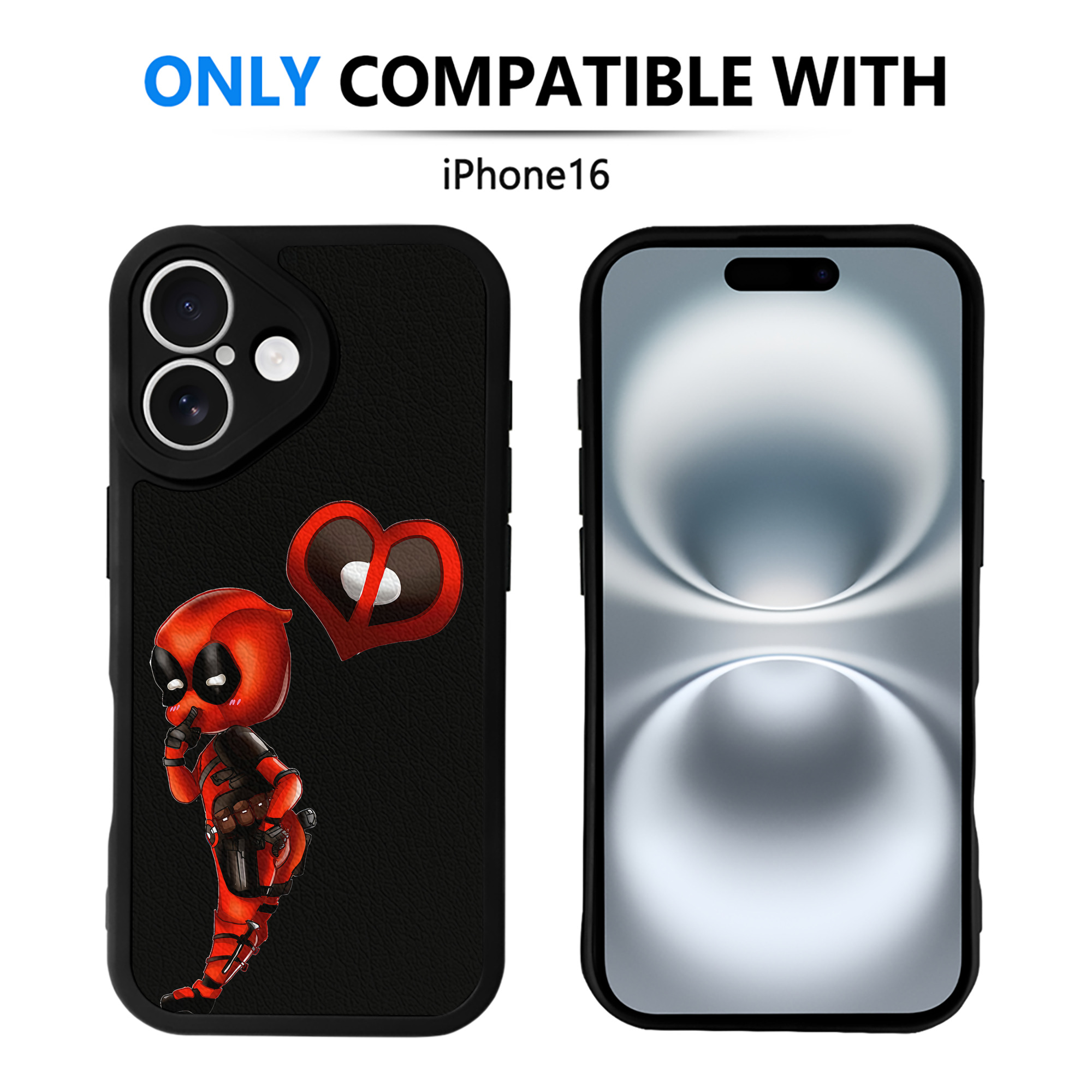 （画像用） Deadpool デッドプール 【iPhone 16シリーズ対応】シリコンスマホケース（レザー調） 材質：シリコン